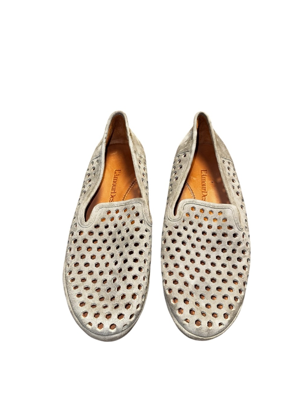 L'Armour des Pieds Clemence Perforated Suede Loafers